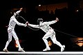 Image 24 Fencing Photo: Marie-Lan Nguyen Fencing is the sport of fighting with swords; in modern usage the word usually denotes competitive fencing, rather than classical fencing. Here, Fabian Kauter (right) hits Diego Confalonieri (left) with a flèche attack at the final of the Challenge Réseau Ferré de France–Trophée Monal 2012. More selected pictures