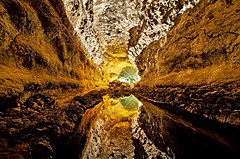 #3: Cueva de los Verdes, Canary Islands, Spain. Reflection on water. (POTD) Luc Viatour (Lviatour)