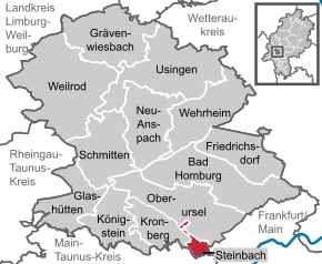 Poziția orașului Steinbach (Taunus) pe harta districtului Hochtaunuskreis