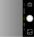 Image 34This layout of the camera viewfinder was first introduced by Apple with iOS 7 in 2013. Towards the late 2010s, several other smartphone vendors have ditched their layouts and implemented variations of this layout. (from Smartphone)