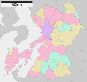 長六橋の位置（熊本県内）