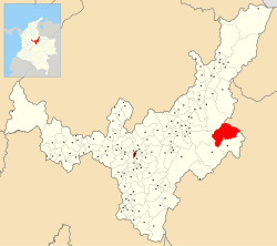 Location of the municipality and town of Pisba in the Boyacá Department of Colombia