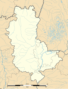 Mapa konturowa Rodanu, na dole znajduje się punkt z opisem „Rontalon”