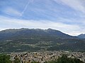 Panorama della città dalle Valli del Bitto. Sullo sfondo la Costiera dei Cech