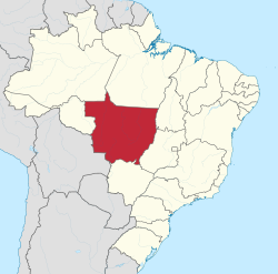 Location of State of Mato Grosso in Brazil