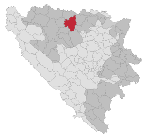 Lage der Gemeinde Prnjavor (Bosnien) in Bosnien und Herzegowina (anklickbare Karte)