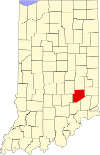 Map of Indijana highlighting Decatur County