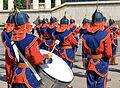 * Nomination Orchestra of honor guard of the Mongolian army during the Naadam festival. Sükhbaatar Square, Ulan Bator, Mongolia. --Halavar 18:47, 26 April 2014 (UTC) * Promotion  Support ok. However, I would not use ISO400 in full sunlight. Your photos of static motifs can be much better with ISO 100. --Cccefalon 06:11, 27 April 2014 (UTC) Thanks. Of course you're right. I've made a mistake 4 years ago, when I did that image:( --Halavar 09:10, 27 April 2014 (UTC)