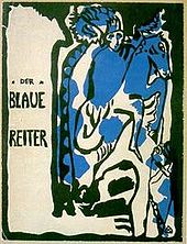 Die Titelseite des Almanachs Der Blaue Reiter mit einer Illustration von Kandinsky