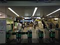 View of Kaizuka Station from platform of Nishitetsu Kaizuka Line