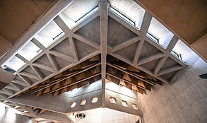 Nave of Clifton Cathedral, showing concrete structure