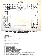 Distribution du premier étage du Château-Vieux de Meudon en 1700.