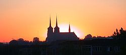 Roskilde Domkirke set fra Roskilde Fjord