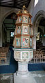 Gothic font with 20th-century cover at Ss Andrew & Mary's Church, Stoke Rochford