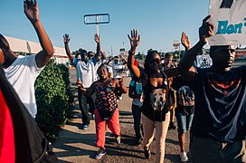 Protesters in Ferguson