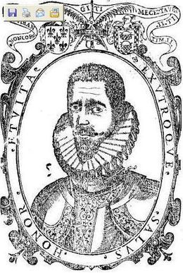 Dessin représentant Pacheco de Narváez de face.