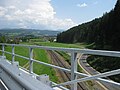 Blick von der Brücke auf die Lavanttalbahn