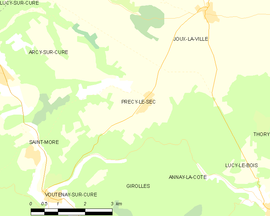 Mapa obce Précy-le-Sec