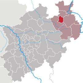 Poloha mesta v spolkovej krajine Severné Porýnie-Vestfálsko