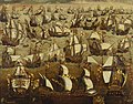 Image 58The Spanish Armada and English ships in August 1588, (unknown, 16th-century, English School) (from History of England)