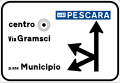 Esempio di segnale di preavviso di intersezione urbana