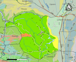 Carte géologique de la commune en couleurs.