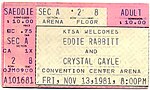 Thumbnail for File:Eddie Rabbitt &amp; Crystal Gayle 1981-11-13 ticket.jpg