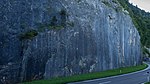 Harnischwand einschließlich des darüber befindliche Gletscherschliffs