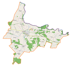 Mapa konturowa gminy Janów Podlaski, po prawej znajduje się punkt z opisem „Woroblin”