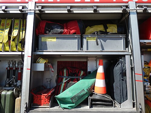 Interior of a firetruck in Cascina, Italy