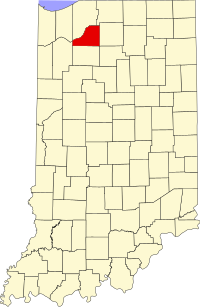 Map of Indijana highlighting Starke County