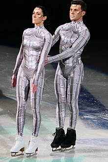 Charlene Guignard amd Marco Fabbri perform on the ice.