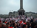 Célébration du titre mondial de 2003 par les supporters anglais.