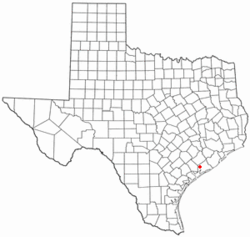 Location of Blessing, Texas