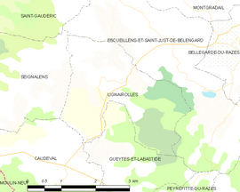 Mapa obce Lignairolles