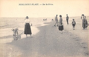 Sur la plage vers 1910.