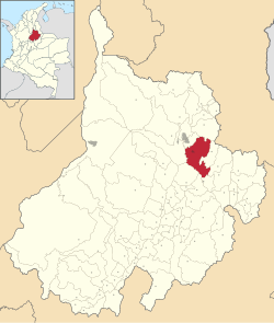 Location of the municipality and town of Piedecuesta in the Santander Department of Colombia.