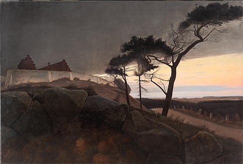 L.A. Ring, Efter solnedgang, "Nu skrider Dagen under, og Natten vælder ud", 1899, Statens Museum for Kunst