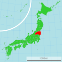 Location map of Fukushima Prefecture.