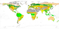 Image 21A chorochromatic map of world land cover, using hue, value, and saturation to differentiate nominal values (from Cartographic design)