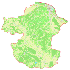 Mapa konturowa gminy Gornja Radgona, blisko centrum u góry znajduje się punkt z opisem „Aženski Vrh”