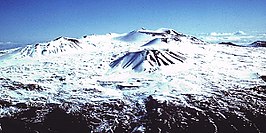 De top van Mauna Kea in de winter