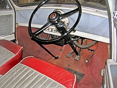 The interior of the very first Morris Mini (621 AOK)