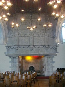 Gothic fireplace in the Hôtel de préfecture du Cher, Bourges, France, by Guy de Dammartin or Drouet de Dammartin, 15th century