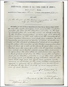 Photo of 1856 Act of Congress