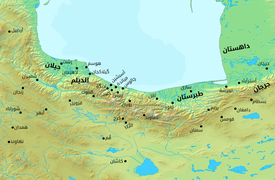 Caspian coast of Iran during the Iranian intermezzo-ar.png