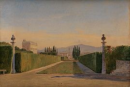 Toile représentant la villa, par Constantin Hansen (1841).