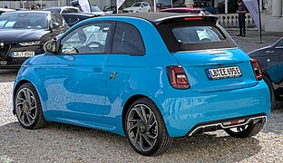 Abarth 500e convertible - left rear view