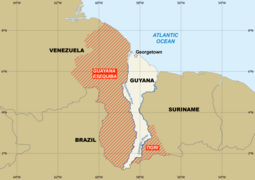 Guyana Map with Disputed Areas (Esequiba and Tigri).png