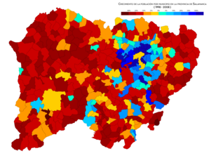 Crecimiento de la población entre 1998 y 2008